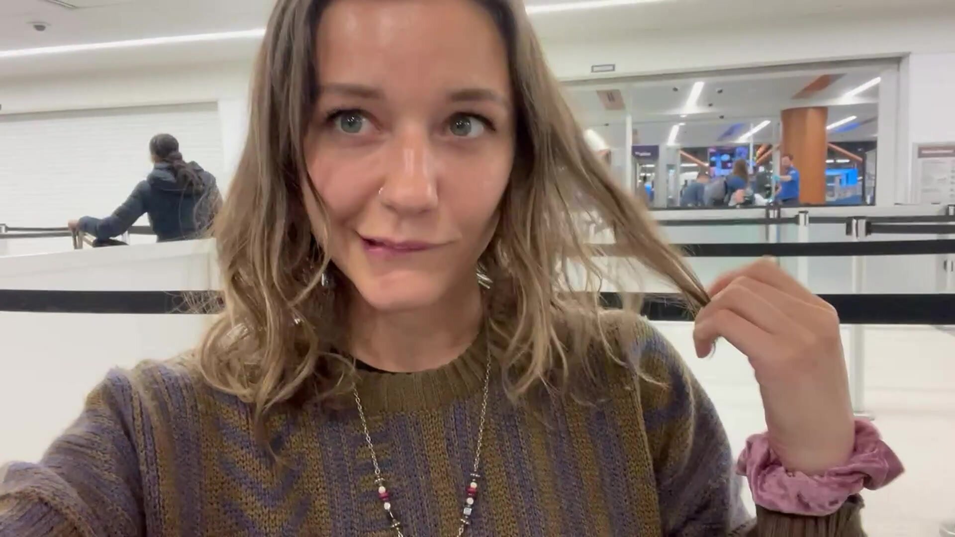 Airport security about to catch me with my titties out before I take flight