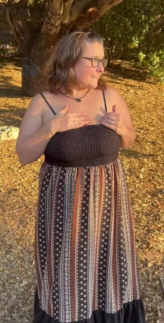 The moment I show you I didn’t wear a bra or panties on our hike