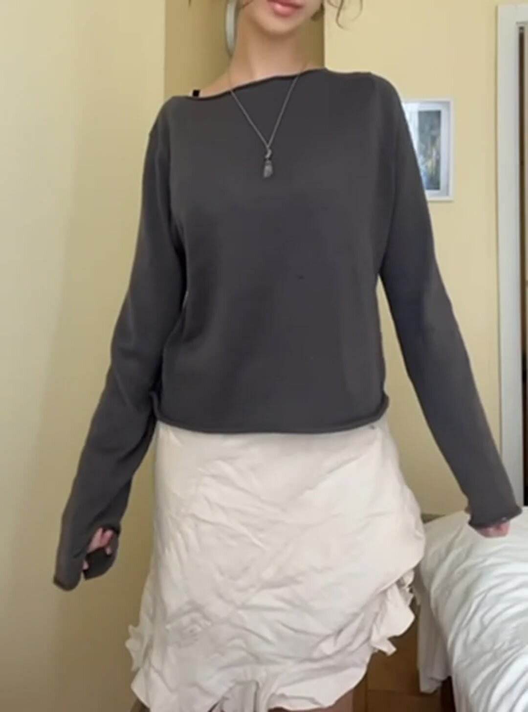 I like wearing crazy bra and underwear under my normal outfit