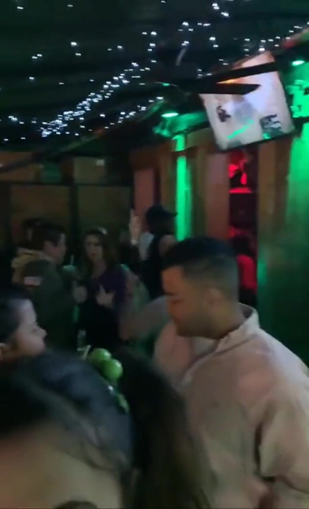 Flashing in a crowded bar