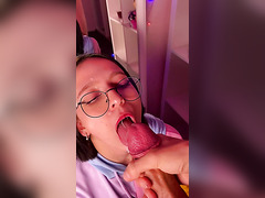 Cute Nerdy Pinay Student Gets Her Face Showered With Jizz After a Perfectly Performed BJ