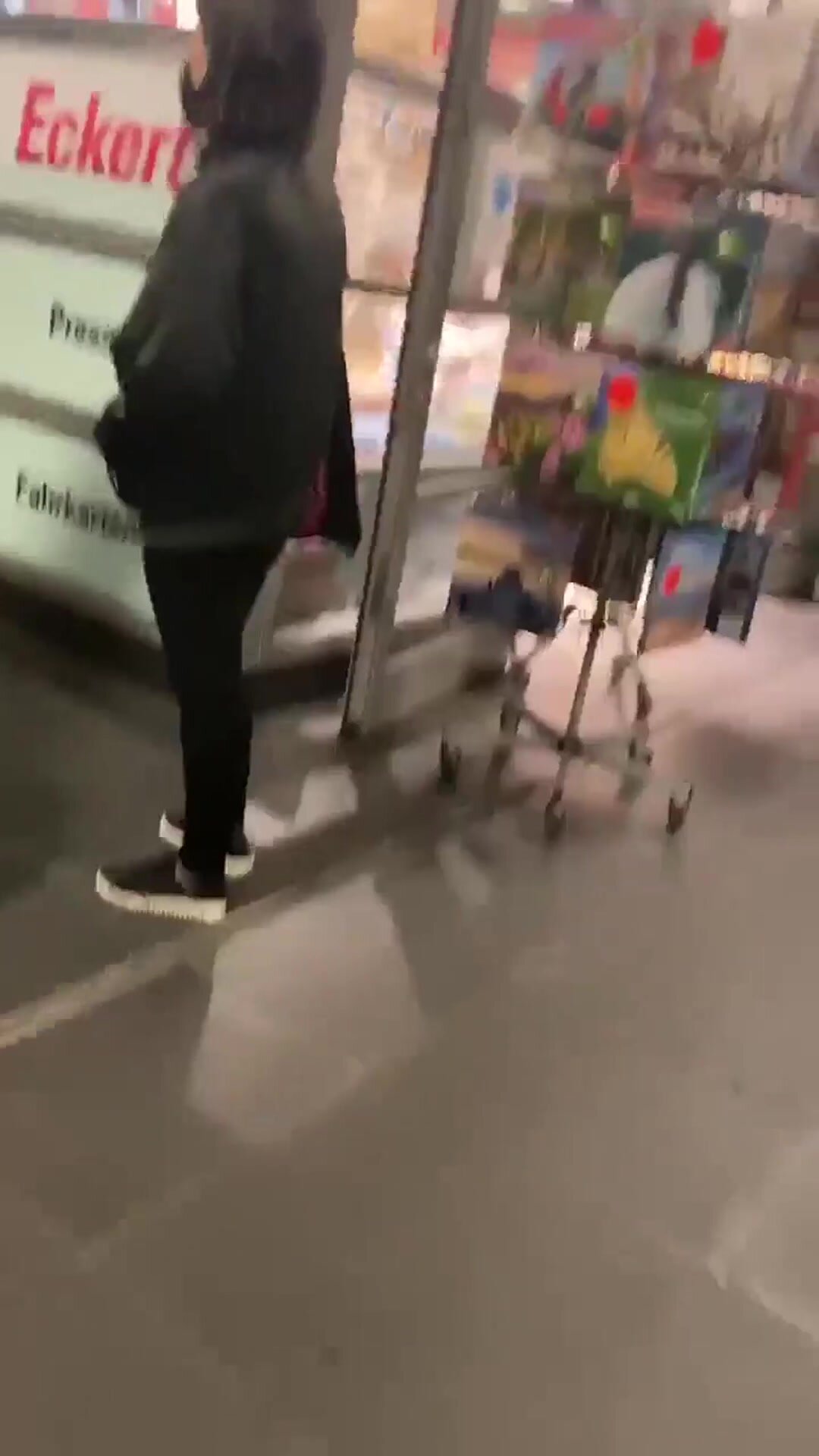 she's going for it at the train station