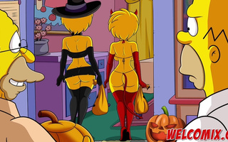 Naughty Halloween for Liza and Magie cartoon
