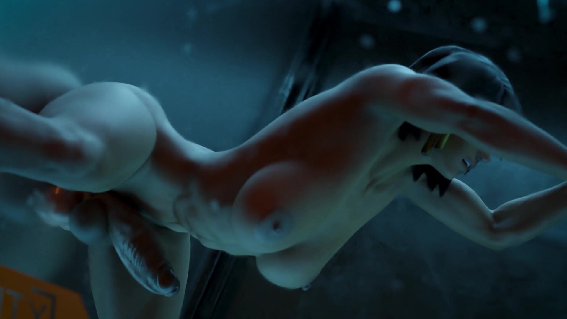 Pharah takes cock in the glory hole