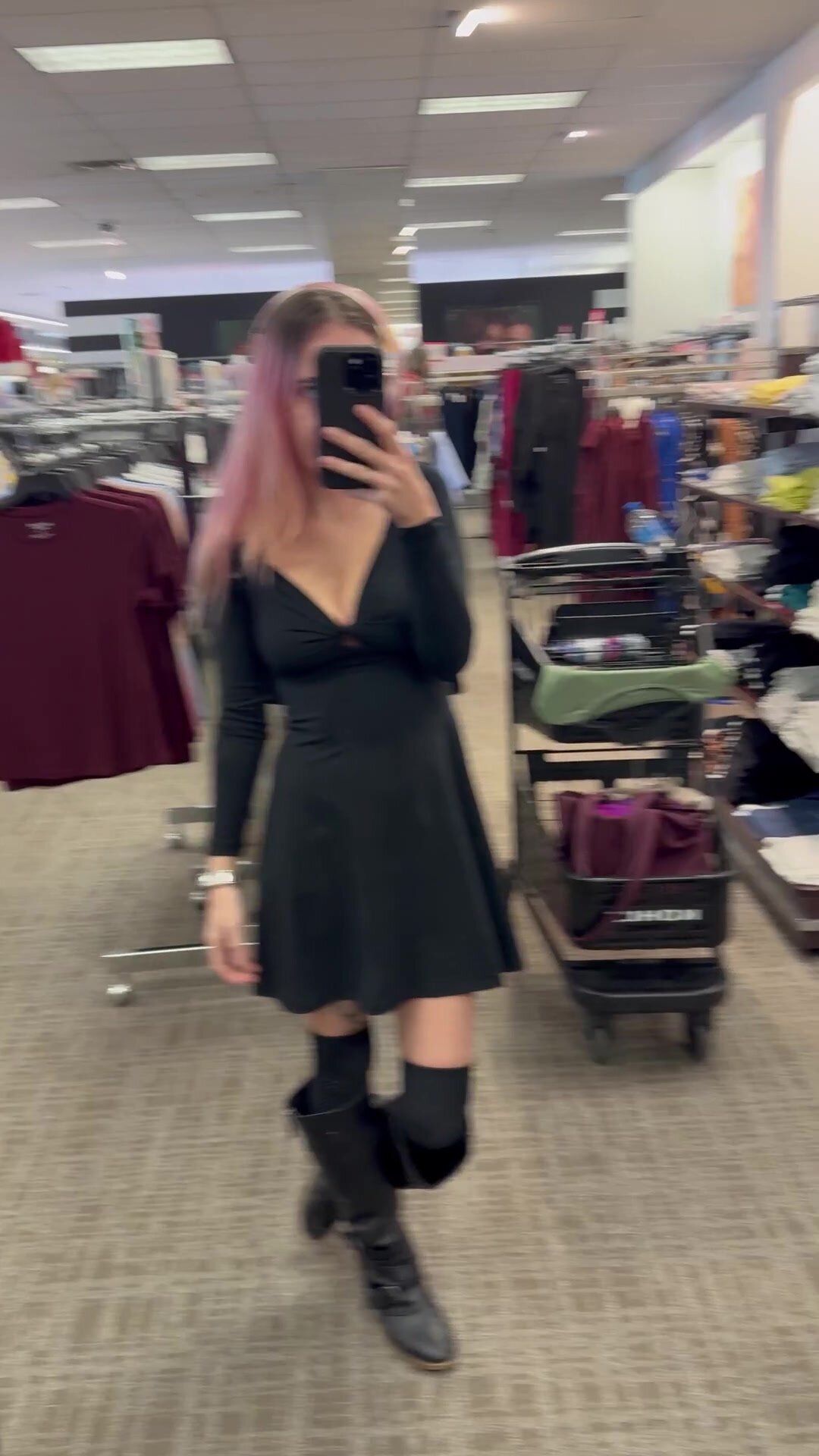 Wouldn’t be a shopping trip at this point without taking my tits out