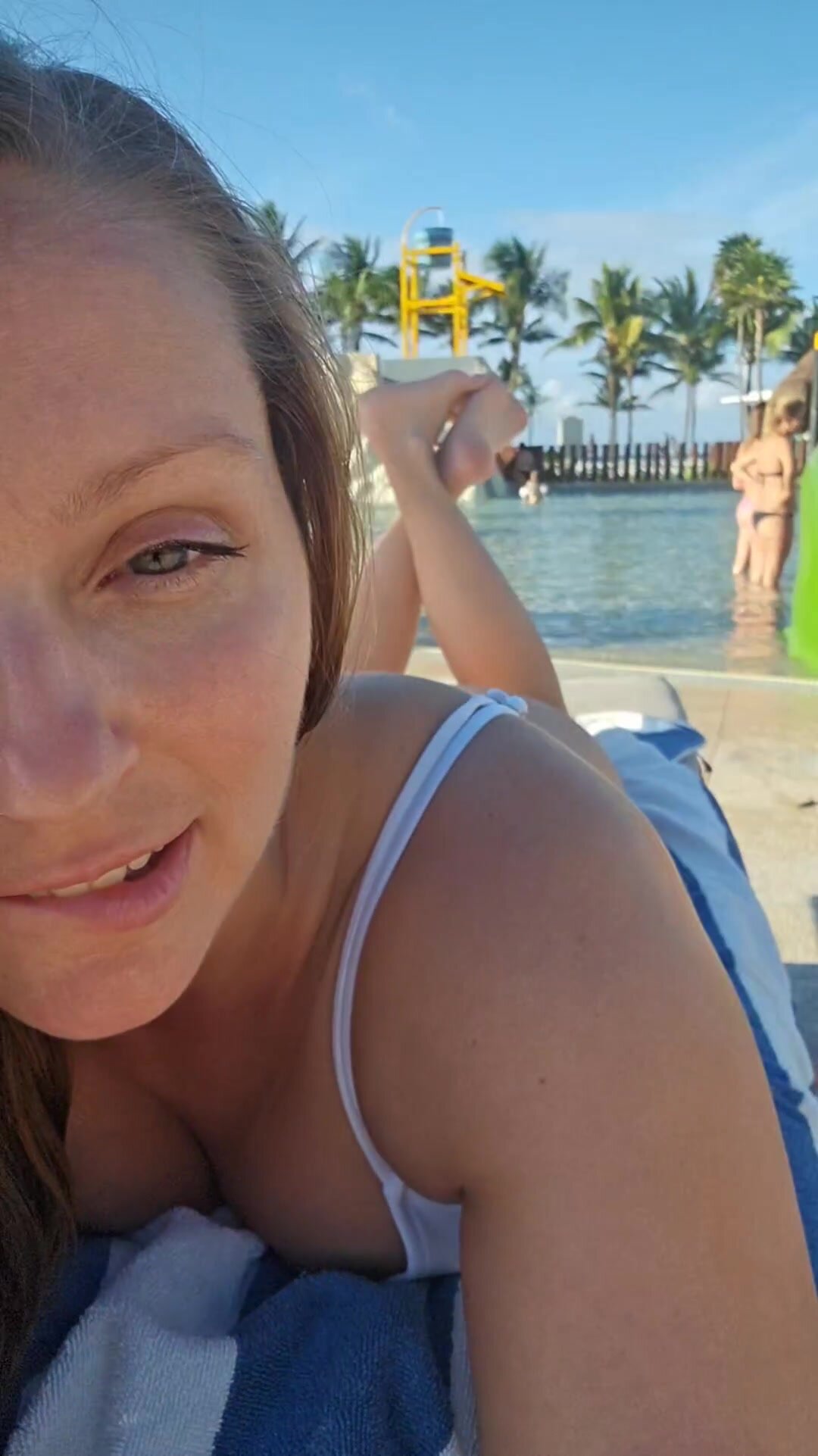 Just casually sitting by the pool