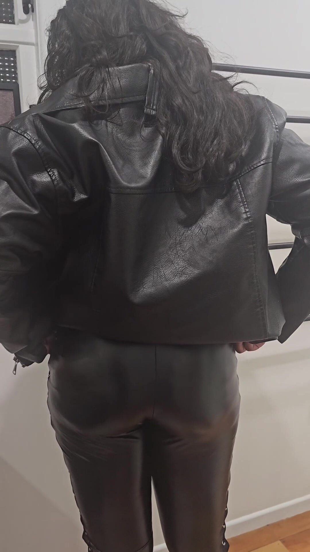 Cum on leather - before and after