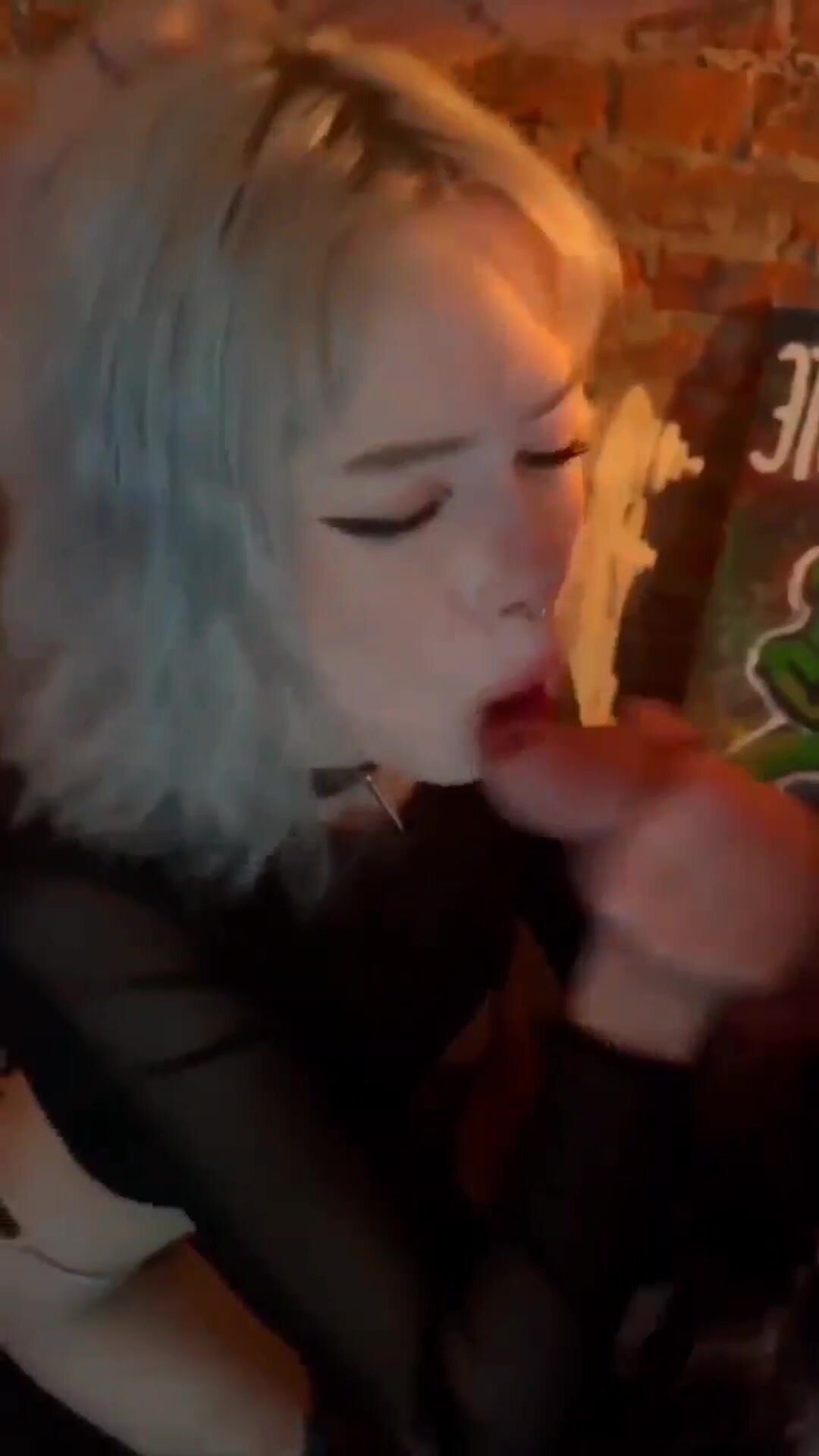 silver-haired goth gets her cute face fucked