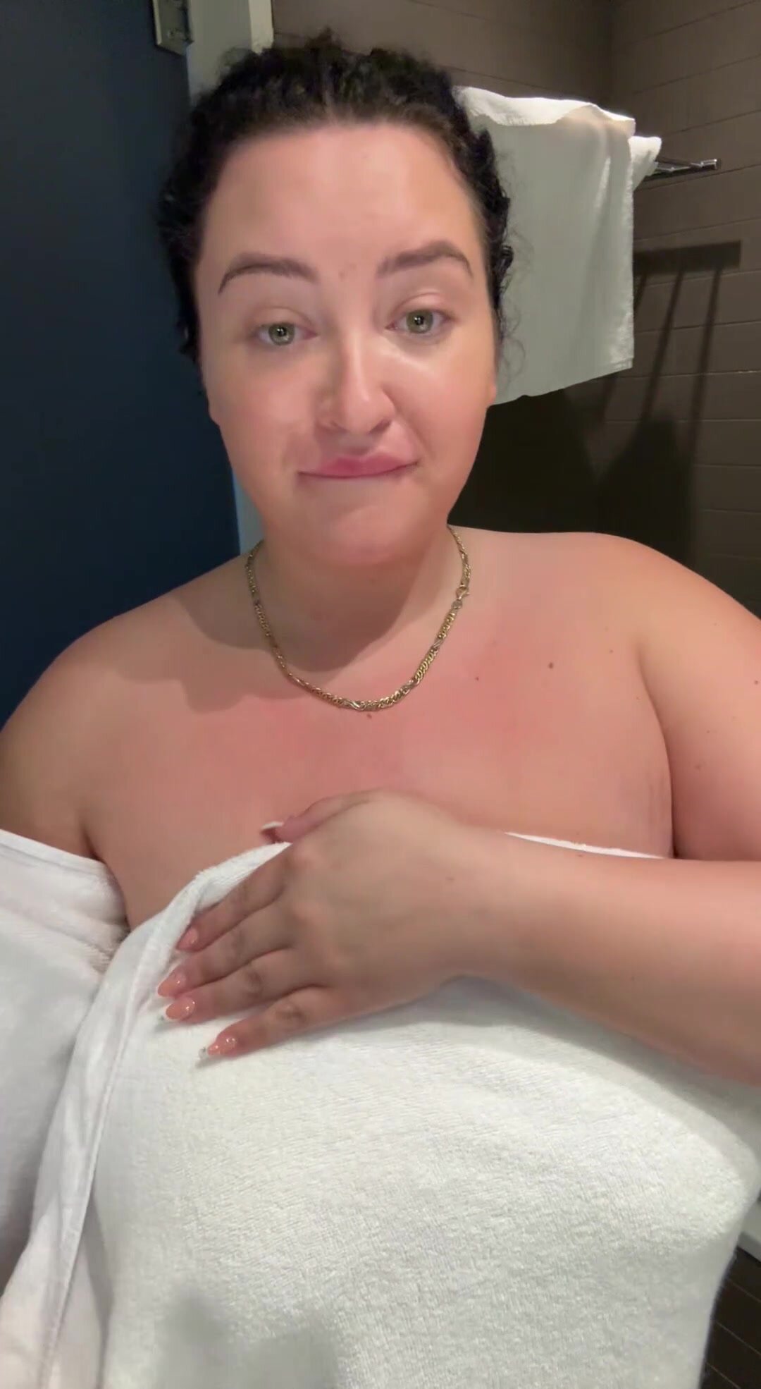 i love to reveal my white titties after a hot shower