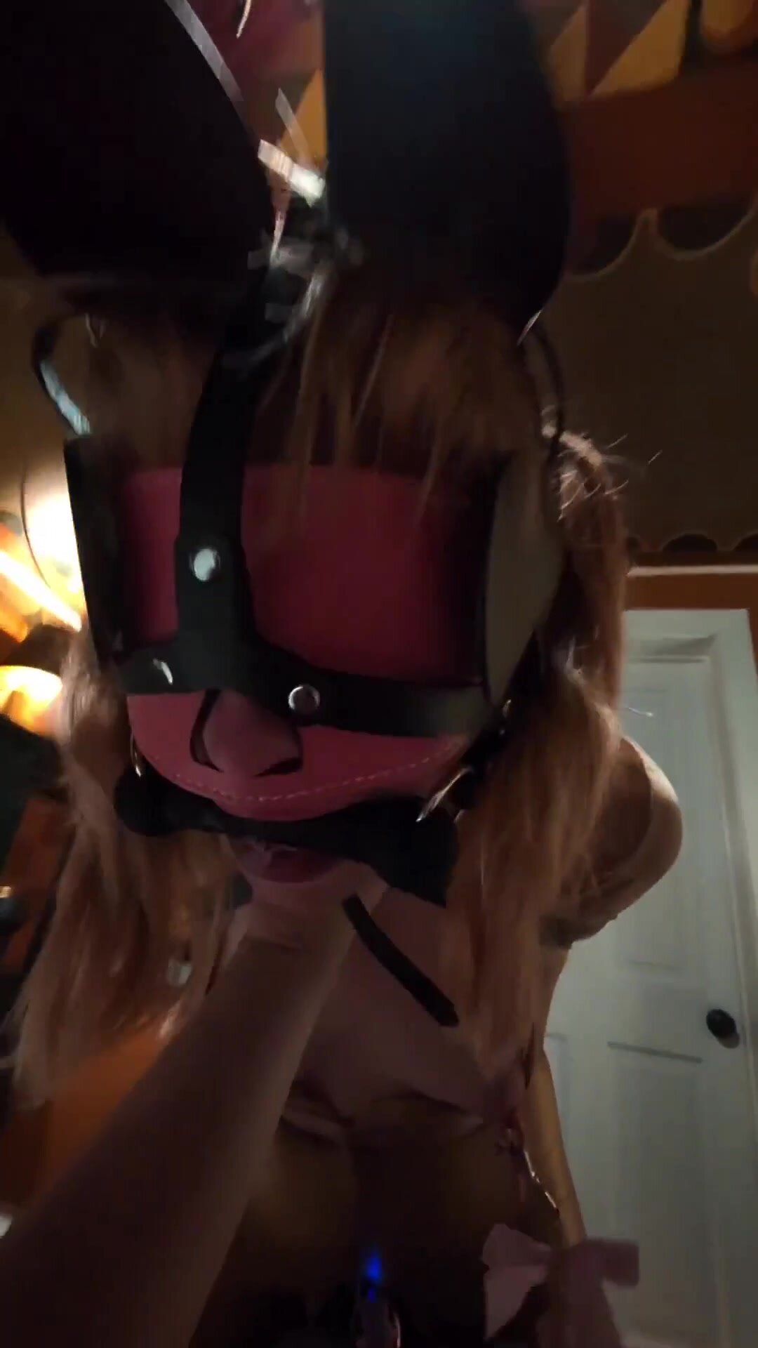 Ponygirl drooling like a helpless toy