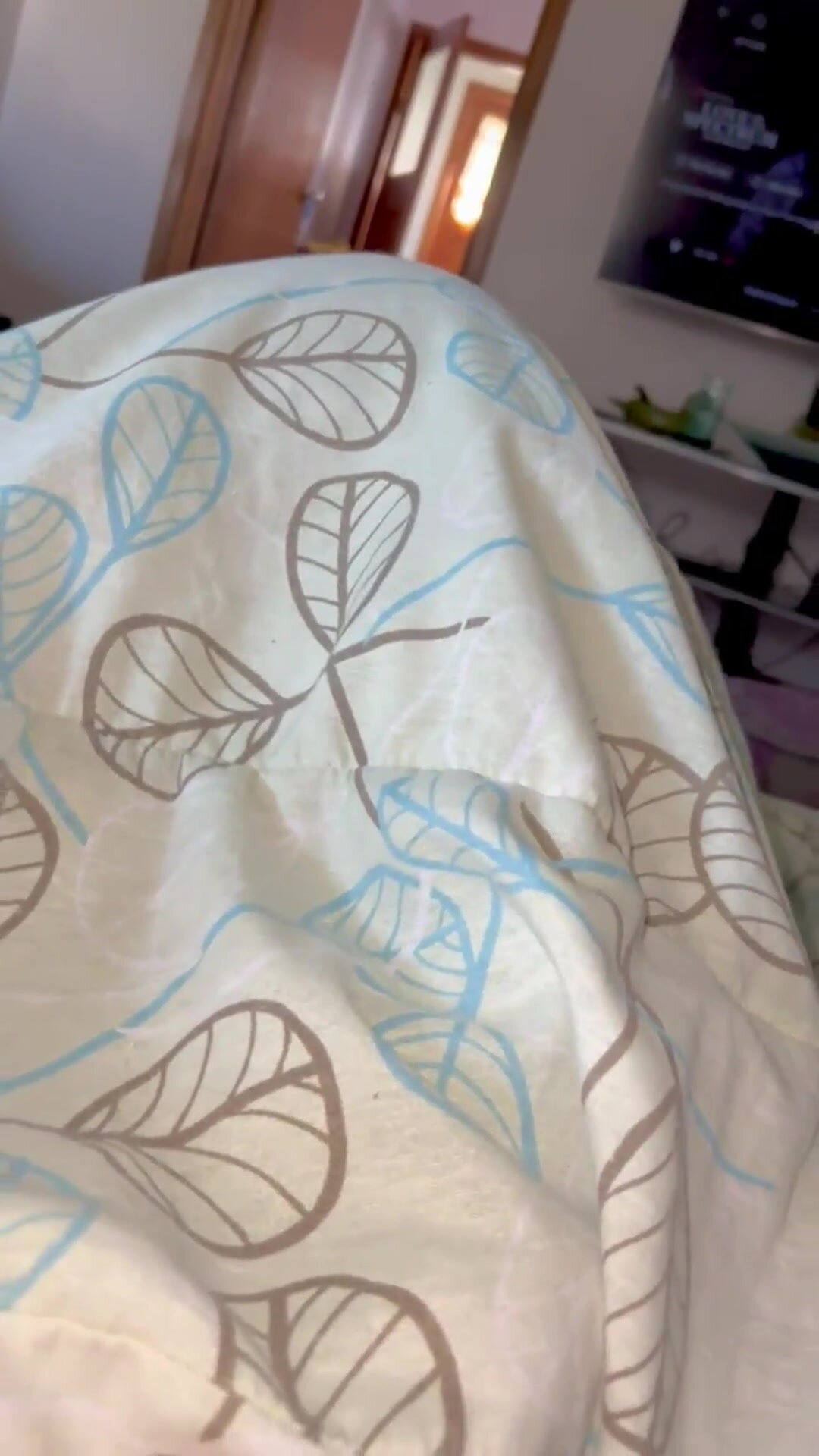 Relieving his stress before work