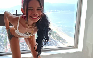 This horny girl easily gets excited. This time she wanted to show share her fun with everyone in town