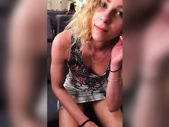 Horny girl feels no shame and gives me a nice blowjob during our train trip