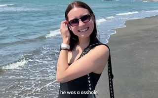 Russian Tourist's Beachside POV Adventure