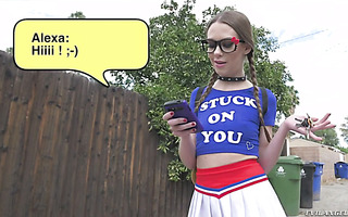 Perv pickups nerdy and slutty teen Alexa Nova for butt fun over internet