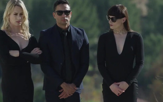 Perfect Natalie Mars was fucked in anal shaking her dick after funeral