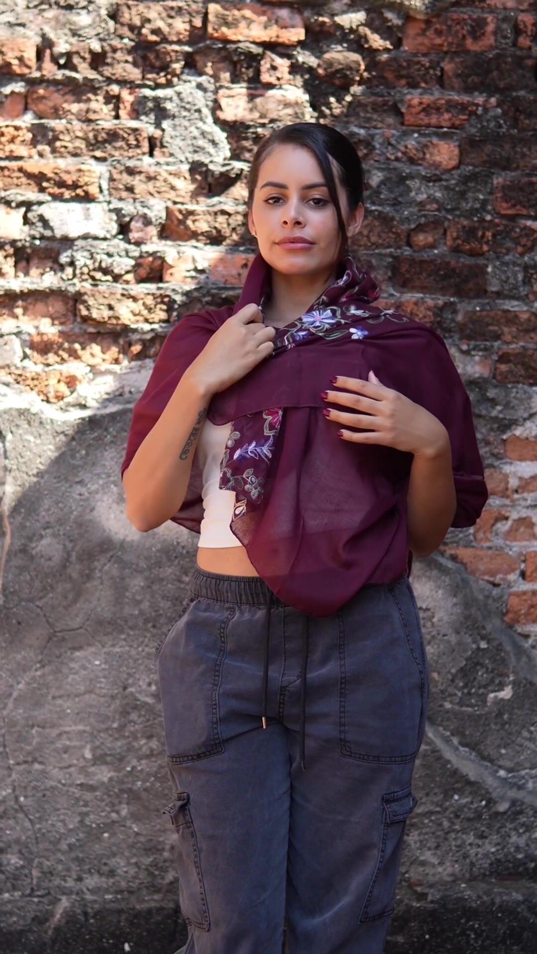 They made me put on this shawl to enter. Consider this my rebellion XD