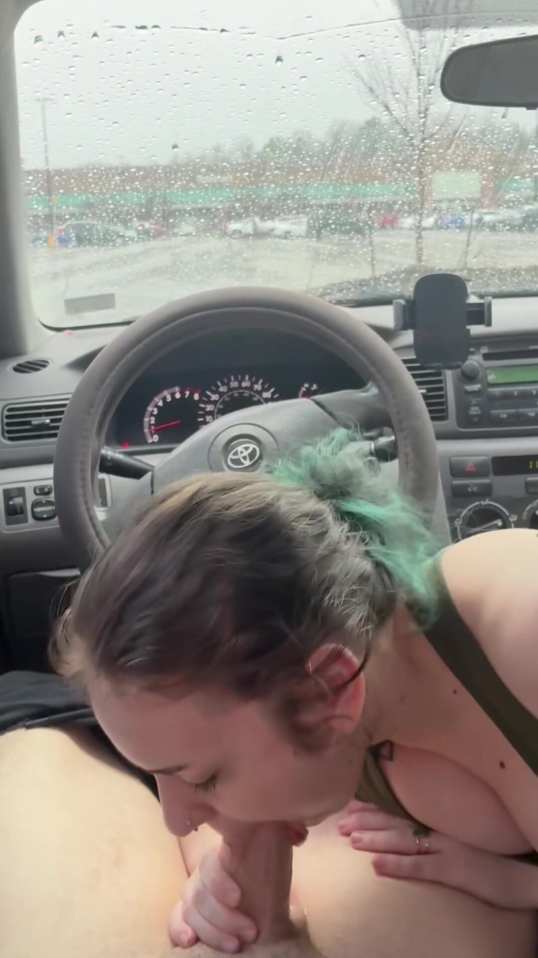 Yung baddie sucks dick right outside of Walmart