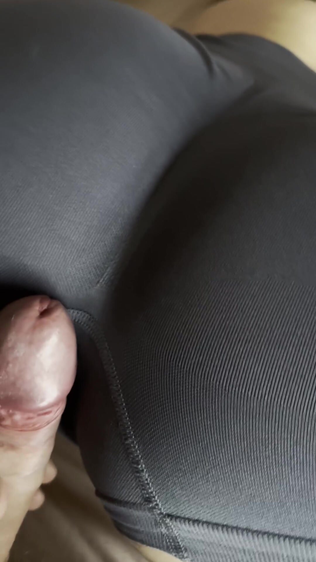 big cumshot on her shorts