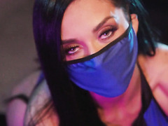 Sexy Latina MILF in Kitana cosplay got fucked by a muscular guy