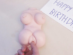 Blonde MILF gave her stepson a sex toy as a birthday present