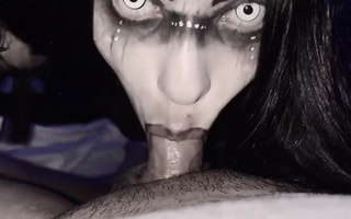 POV fuck with scary but hot Latina pale demon on my bed