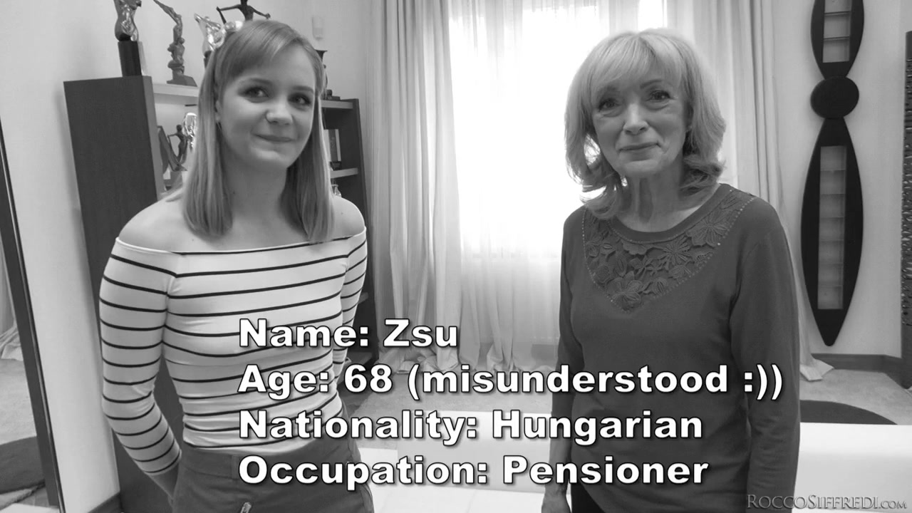 Teen Jenny M and granny Szuzanne on hardcore casting