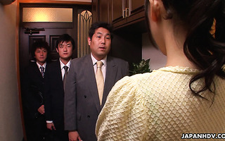 Housewife Reina Misaki is toyed by husband's employees
