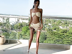 Skinny model with a narrow asshole hardly fits his BBC