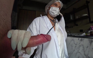 Braces-wearing nurse in the hardcore grip of a super horny patient!