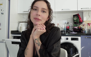 Young and inked stepmom gifted her asshole for his birthday POV