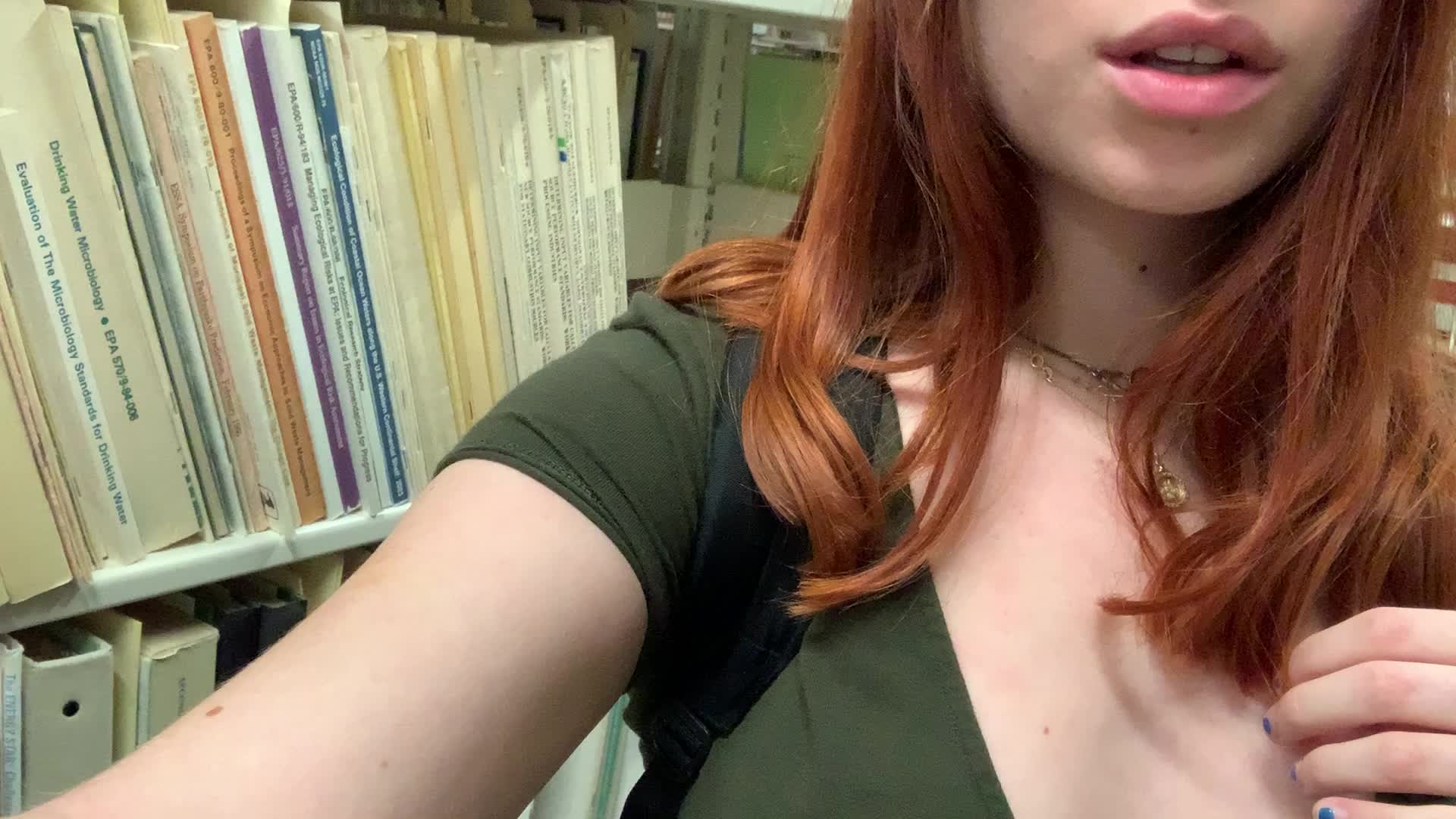 one sentence to describe me: 5’1' redhead with an affinity for showing off her tits in libraries