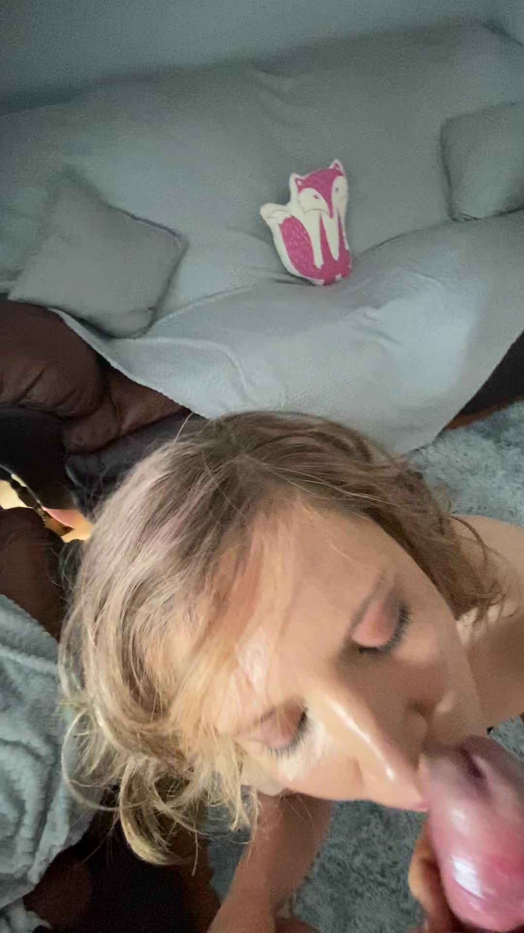 Taking a thick load on my face from hubby