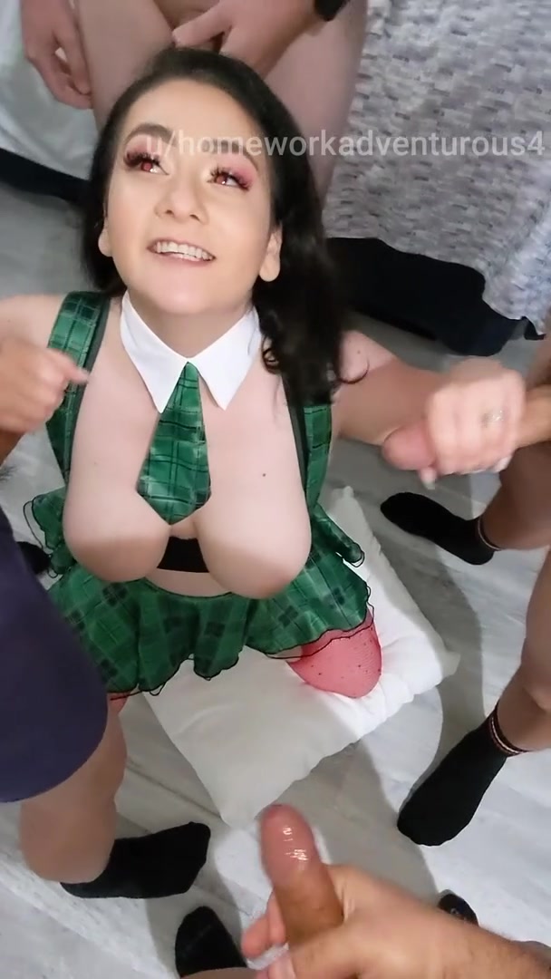 Asking the boys how my mouth feels before I get in position to be fucked Sound on, click redgifs link