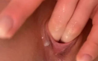 Close up pussy of cute masturbating teen