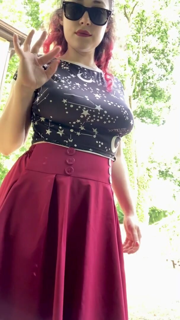 Bouncing my tits in the backyard